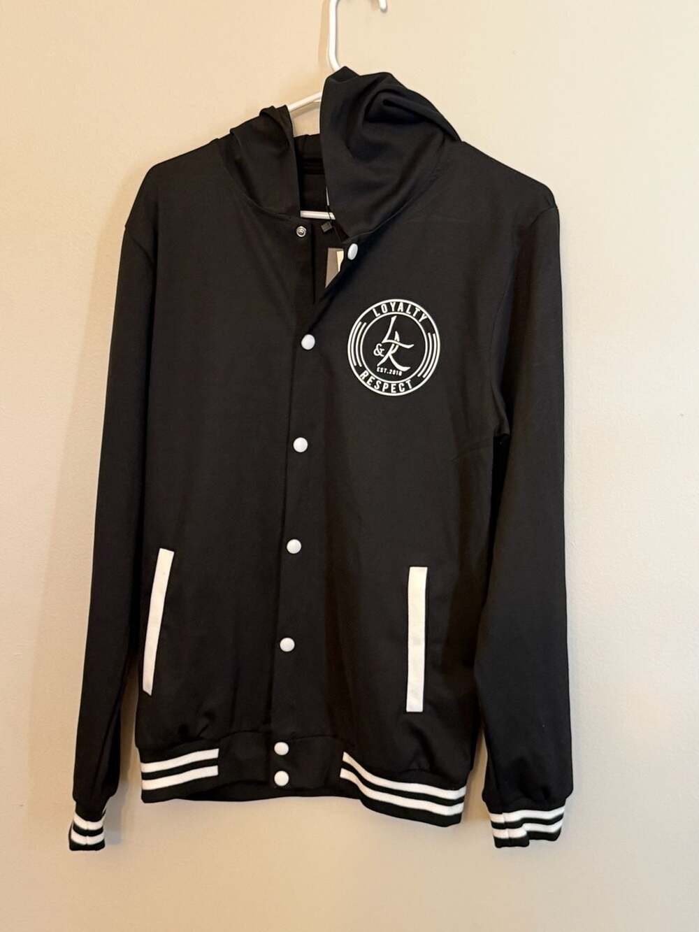 Riflessi Loyalty & Respect Varsity Style Snap-Front Hoodie Jacket
